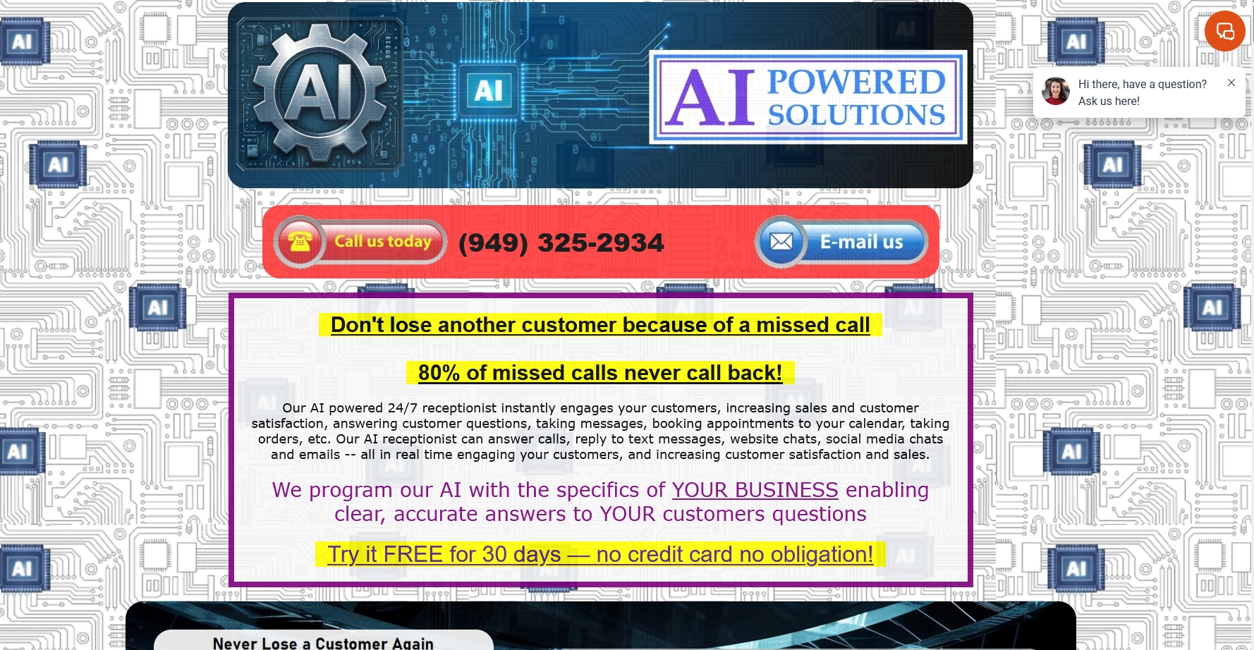 AI Powered Solutions website screenshot